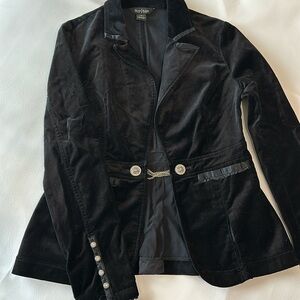 White House Black Market black velvet blazer with the rhinestones size 2
